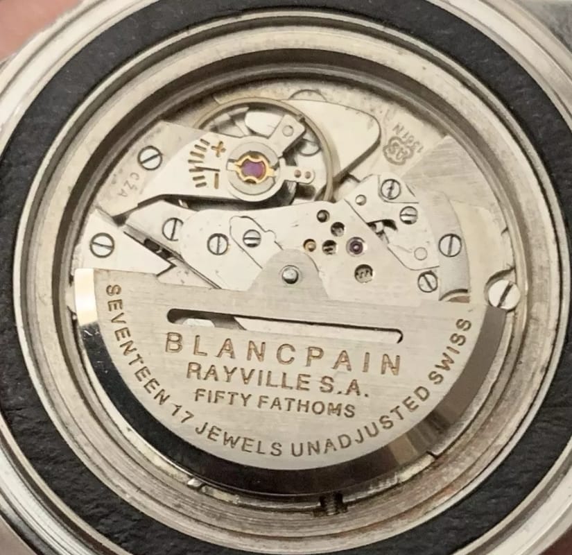Adolf Schild caliber 1361 N movement in a vintage Blancpain Fifty Fathoms