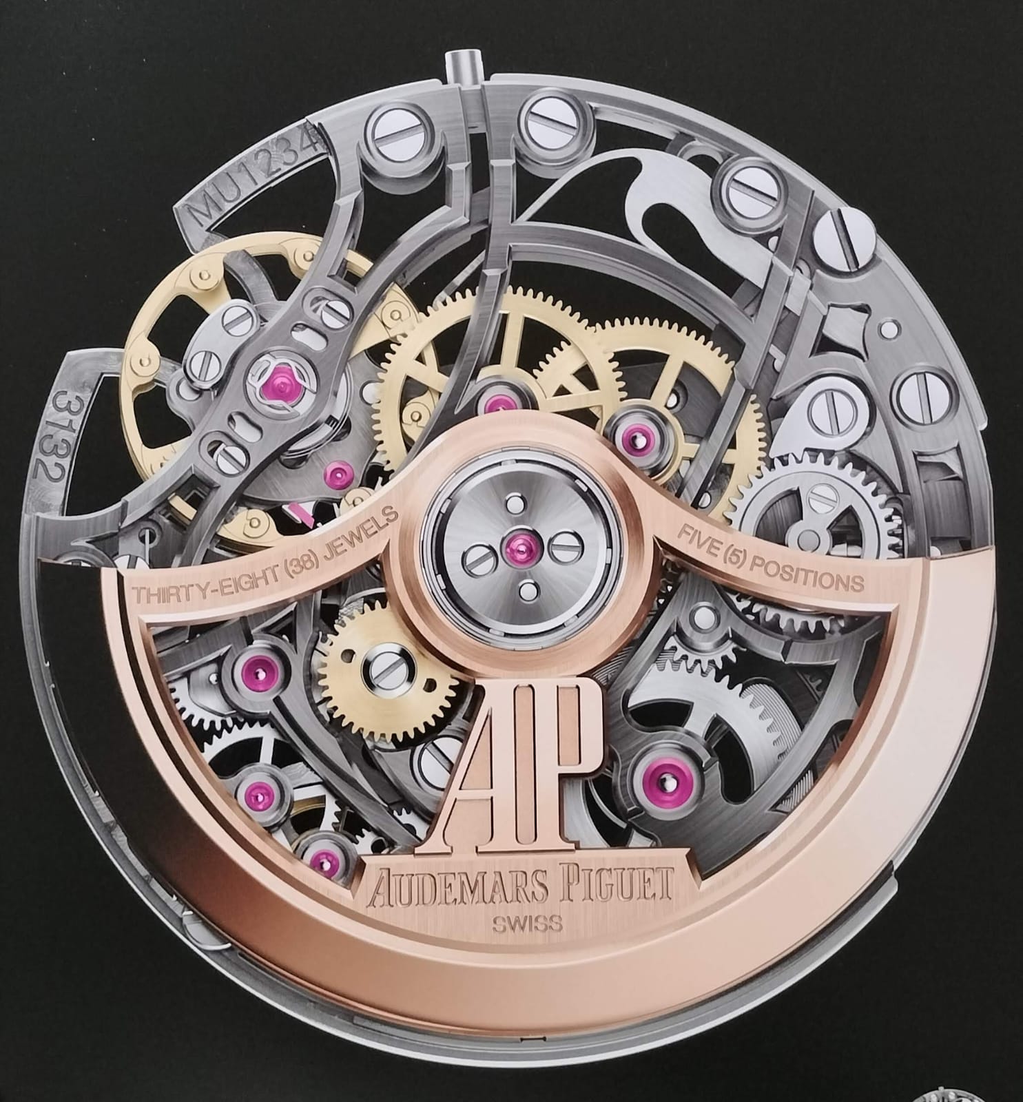 Skeletonised Audemars Piguet calibre 3132 automatic movement