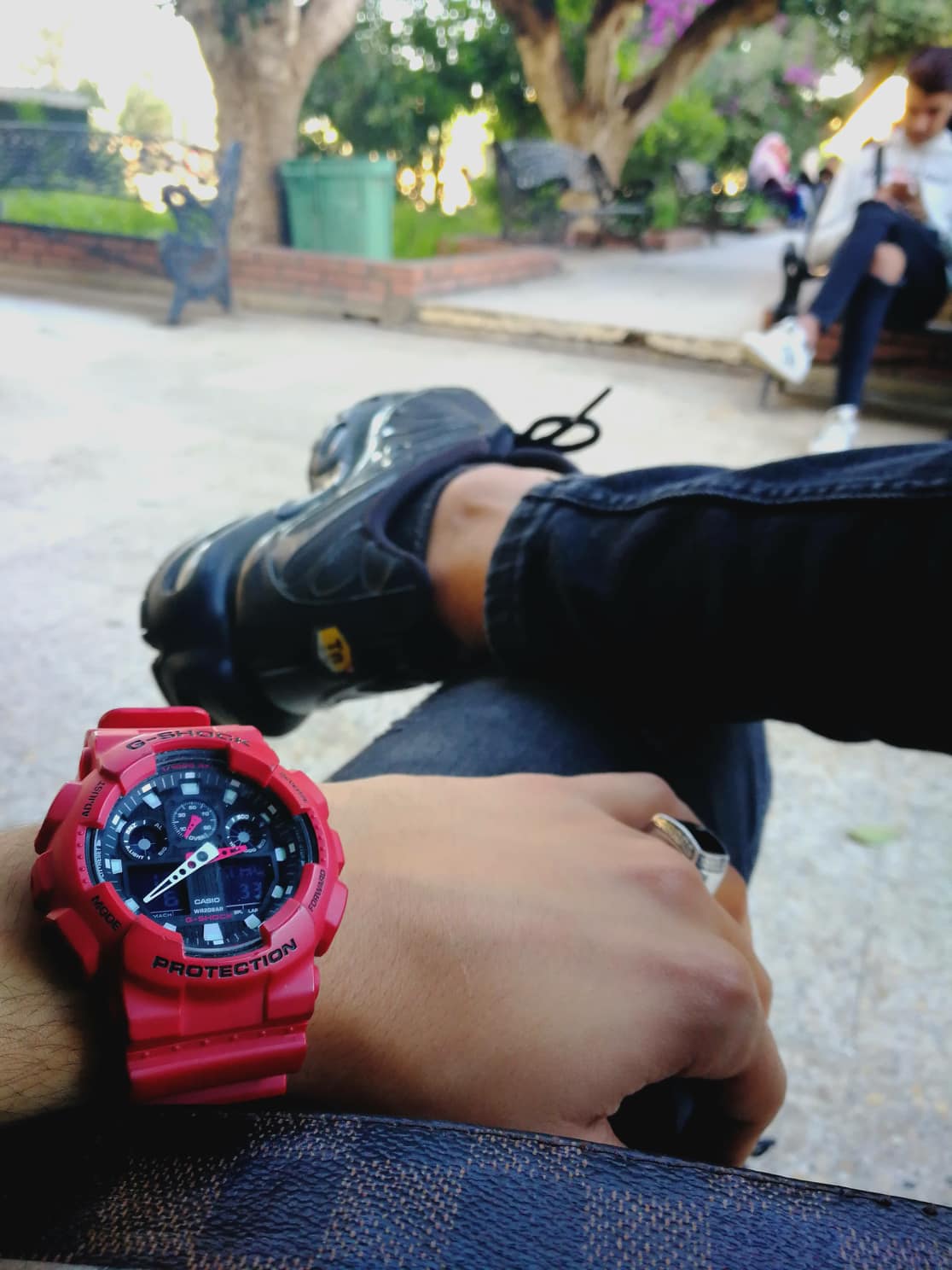 Red Casio G-Shock watch